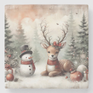 Porta-copo De Pedra Vedante/boneco de neve clássico