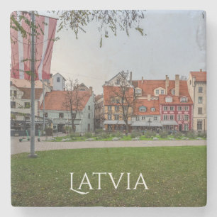 Porta-copo De Pedra Velha cidade de Riga no outono