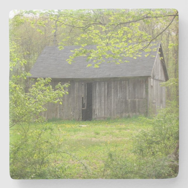 Porta-copo De Pedra Velho Celeiro em Primavera (Frente)