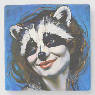 Porta-copo De Pedra "Velka Teyani" Whispering Raccoon Trickster