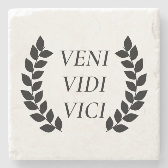 Porta-copo De Pedra Veni Vidi Vici (Frente)