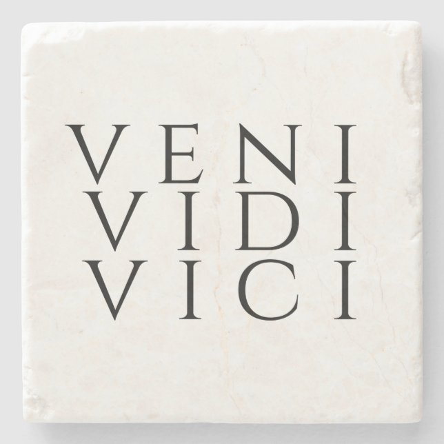 Porta-copo De Pedra Veni Vidi Vici (Frente)