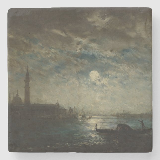 Porta-copo De Pedra Venise et le Campanile au Clair de Lune (Frente)