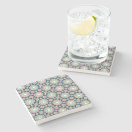 Porta-copo De Pedra Verdant Garden Tile Pattern