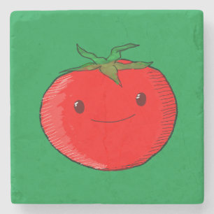 Porta-copo De Pedra Verde de tomate de desenho bonito