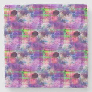 Porta-copo De Pedra Verde do design, aguarela roxa da textura