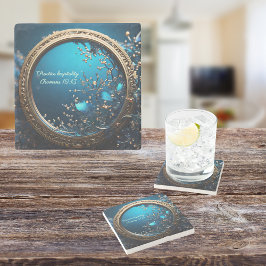 Porta-copo De Pedra Vergonando o Azul e a Moldura de Deus personalizáv