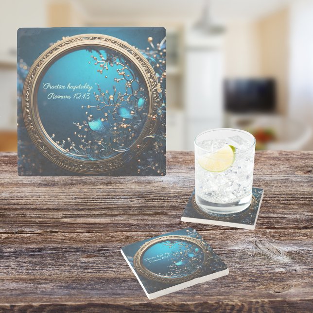 Porta-copo De Pedra Vergonando o Azul e a Moldura de Deus personalizáv (Criador carregado)