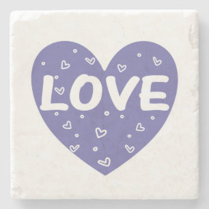 Porta-copo De Pedra Veri Peri Love Heart