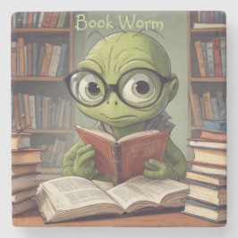 Porta-copo De Pedra Verme de Livro