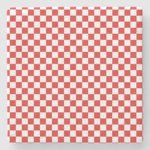 Porta-copo De Pedra Vermelho e Branco