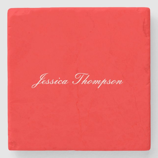 Porta-copo De Pedra Vermelho Simples e Elegante Moderno (Frente)