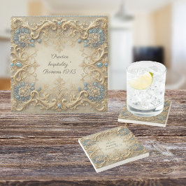 Porta-copo De Pedra Verso de Bíblia personalizável vitoriano