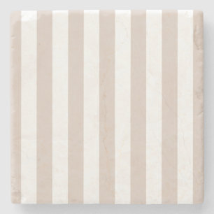 Porta-copo De Pedra Vertical Stripes Beige E White Stripes