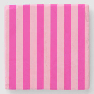 Porta-copo De Pedra Vertical Stripes Rosa Quente