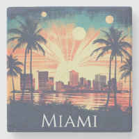 Viagem ao Nascer do Sol em Miami Florida Vintage R