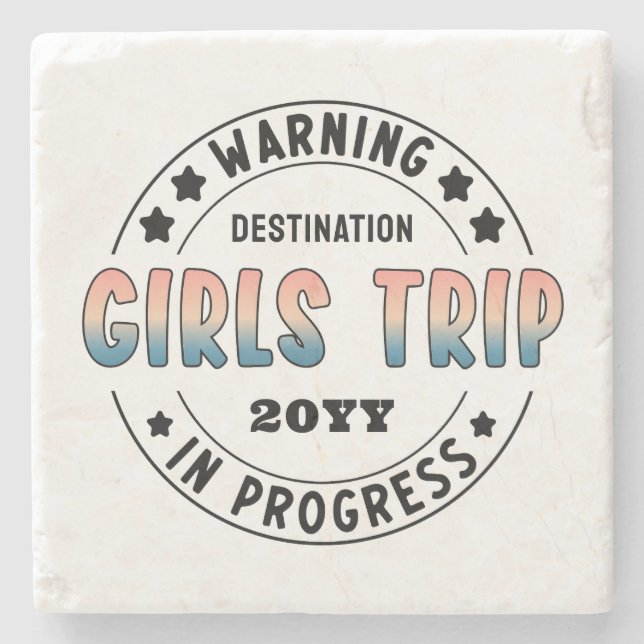 Porta-copo De Pedra Viagem de Meninas Personalizadas em Andamento com  (Frente)