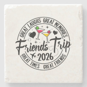 Porta-copo De Pedra Viagem Férias 2026 Amigos Grupo Correspondente