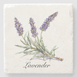 Porta-copo De Pedra Vida Herbal: Lavanda, personalizável