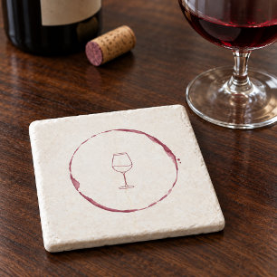 Porta-copo De Pedra Vidro Manchado de Vinho Personalizado