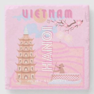 Porta-copo De Pedra Vietnã, Viagem Art, rosa