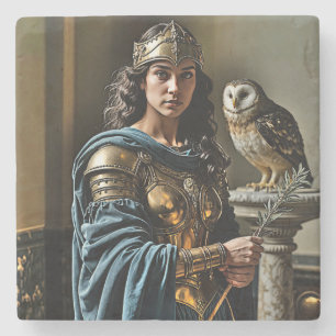 Porta-copo De Pedra Vigília Silenciosa de Minerva - Deusa Romana