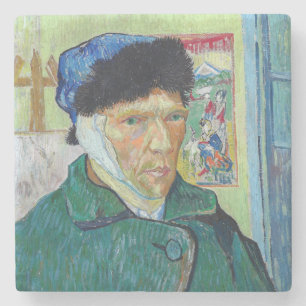 Porta-copo De Pedra Vincent van Gogh - Autorretrato com ouvido colado