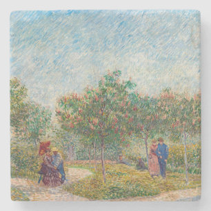 Porta-copo De Pedra Vincent van Gogh - Jardim em Montmarte com Namorad
