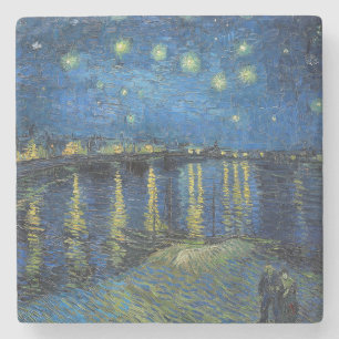 Porta-copo De Pedra Vincent van Gogh - Noite Estrelada sobre o Ródano