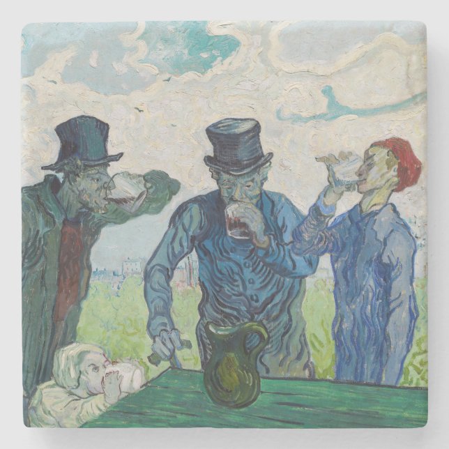 Porta-copo De Pedra Vincent van Gogh - Os Bebidas, depois de Daumier (Frente)