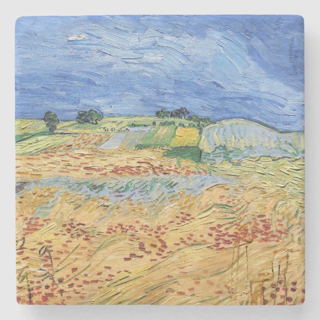 Porta-copo De Pedra Vincent van Gogh - Os campos / planície em Auvers (Frente)