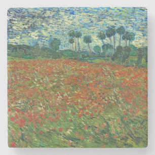 Porta-copo De Pedra Vincent Van Gogh Poppy Field Floral Vintage Art
