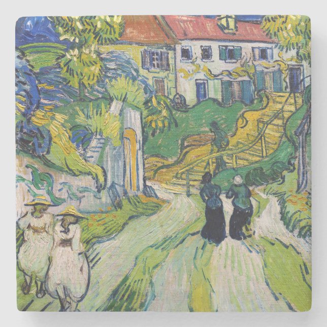 Porta-copo De Pedra Vincent van Gogh - Stairway em Auvers (Frente)
