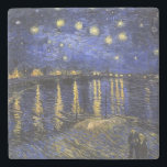 Porta-copo De Pedra Vincent Van Gogh Starry Night Sobre O Ródano<br><div class="desc">Vincent Van Gogh Starry Night Over the Rhone Starry Night Over the Rhone (setembro de 1888) é uma das pinturas de Arles de Vincent van Gogh à noite em Arles. Foi pintado em um ponto na margem do Rio Rhone que era apenas uma caminhada de um ou dois minutos da...</div>