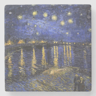 Porta-copo De Pedra Vincent Van Gogh Starry Night Sobre O Ródano
