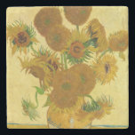 Porta-copo De Pedra Vincent van Gogh - Vase com Quinze Girassóis<br><div class="desc">Vase com Quinze Girassóis / Vase avec quinze Tornesols - Vincent Van Gogh,  agosto de 1888 - Girassóis versão 1888 (F454)</div>