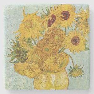 Porta-copo De Pedra Vincent Van Gogh - Vaso com Doze Girassóis