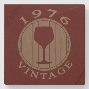 Porta-copo De Pedra Vinho No Aniversário De 1976 Vintage