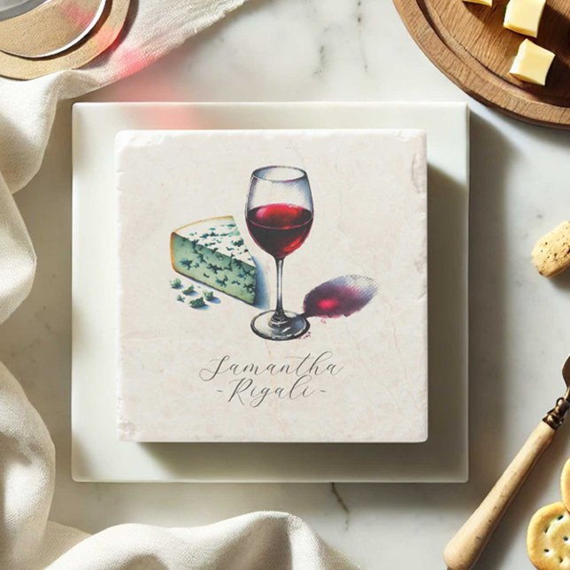 Porta-copo De Pedra Vinhoto de Favors Personalizados (Personalized wine lovers coasters for gift basket ideas by Victoria Grigaliunas of Do Tell A Belle)