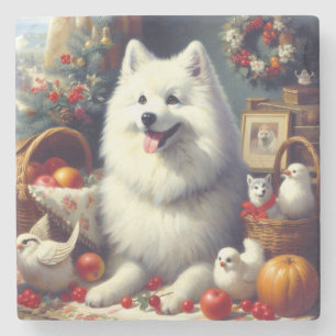 Porta-copo De Pedra Vintage American Eskimo Painting