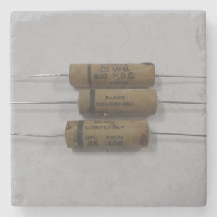 Porta-copo De Pedra Vintage Antique Radio Capacitors Stone Porta copos