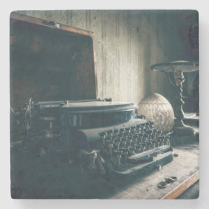 Porta-copo De Pedra Vintage Antique Typewrite