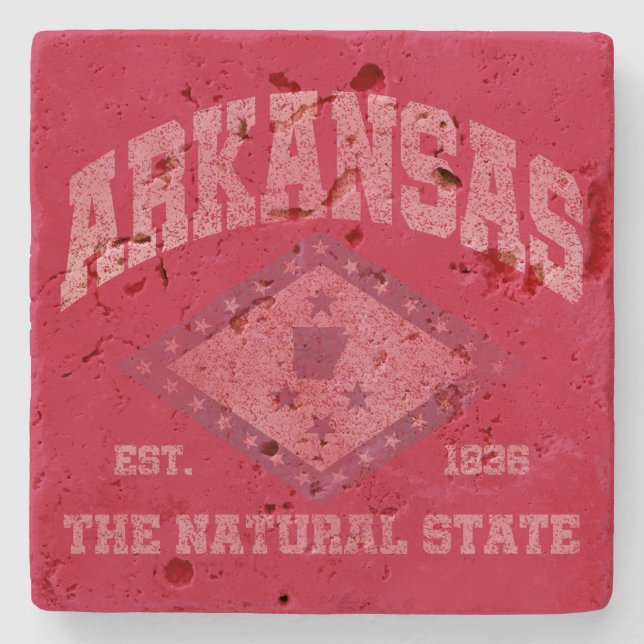 Porta-copo De Pedra Vintage Arkansas (Frente)