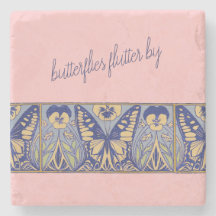 Vintage Art Nouveau Borboletas e Pansias