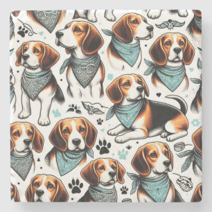 Porta-copo De Pedra Vintage Beagle