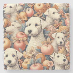 Porta-copo De Pedra Vintage Bedlington Terrier Seamless