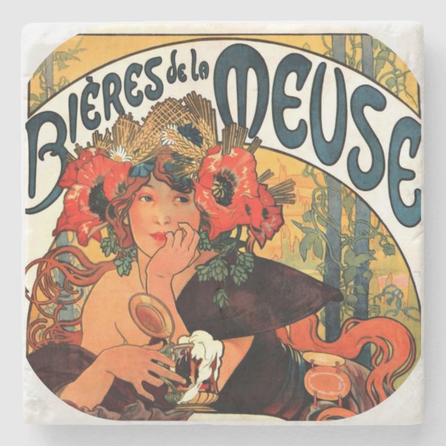 Porta-copo De Pedra Vintage Beer Muse (Frente)