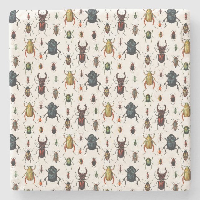 Porta-copo De Pedra Vintage Beetles (Frente)