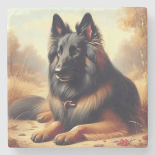Porta-copo De Pedra Vintage Belga Tervuren Painting