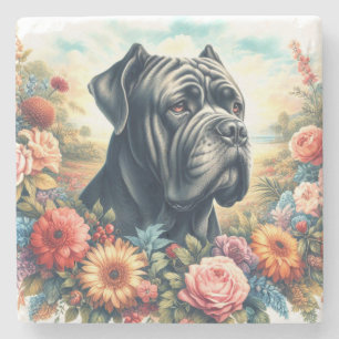Porta-copo De Pedra Vintage Cane Corso Pintura de Cães